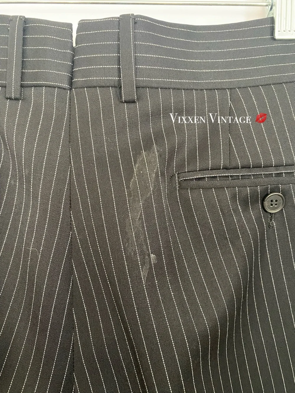 VINTAGE GUCCI ‘PINSTRIPE WOOL MOHAIR SUIT’ IN BLACK